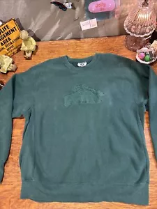 Pullover vintage a grana incrociata Lee Jaguar manica lunga collo equipaggio made in USA XL - Foto 1 di 12