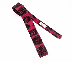 1950s ROOSTER Antique Carriage Necktie Vintage Square Bottom Men's Skinny Tie - Picture 1 of 7