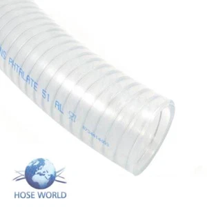 CLEAR FOOD QUALITY PVC SUCTION HOSE WITH WIRE SPIRAL  **PRICE PER METRE** - Picture 1 of 1