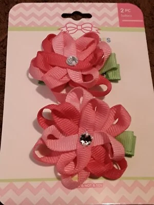 Flower Hair clips, 2pc hair accessories for baby girl - Image 1 of 2