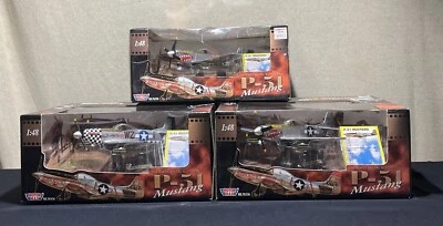 Avión de combate Mustang P-51 D fundido a presión escala 1:48 - Motor Max modelo lote de 3 Foto 1 de 4