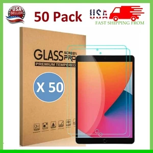 50 x Pack Tempered Glass Screen Protector For iPad 10.2 inch 8th 7th Generation - Picture 1 of 13