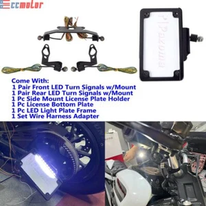 LED Turn Signal Lights License Plate Frame Holder For Harley Sportster S RH1250S - Picture 1 of 11