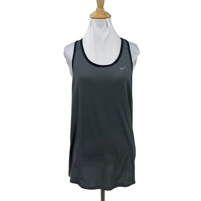 Camiseta sin mangas Nike Dri Fit para mujer M mediana carbón neón espalda deportiva Foto 1 de 4