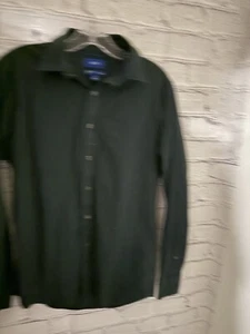 Apt 9 Solid Black Dress Shirt Button Front SLIM FIT PREMIER FLEX Men's Small - Picture 1 of 5