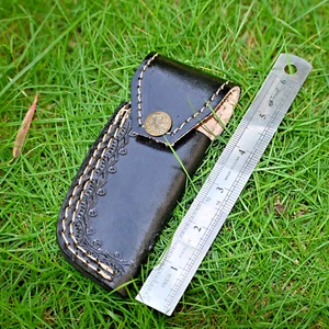 5" Black Leather Sheath for Buck 110 Pocket Folding Blade Knife Pouch Cover 2757 - Picture 1 of 4