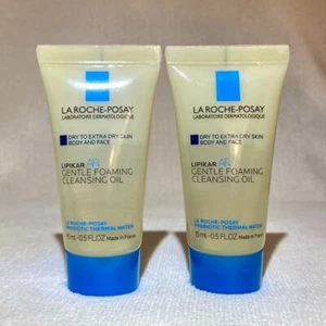 2x La Roche-Posay Lipikar AP Gentle Foaming Cleansing Oil MINI .5oz 15ml EX 6/26 - Picture 1 of 3