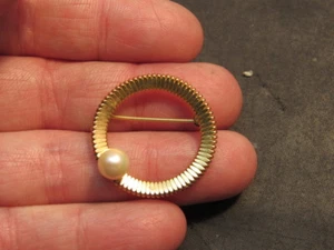 12K Gold GF Pin Perle - Bild 1 von 5