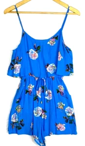 MinkPink Romper Womens Small Pockets Wide Playsuit Floral Coastal Festival Beach - Picture 1 of 11