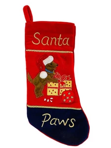 "Medias de Navidad Santa Paws 18"" ropa ligera cachorro y regalos" - Imagen 1 de 6