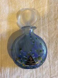 Isle of Wight Glass Perfume Bottle with Stopper Blue and Lavender - Picture 1 of 5