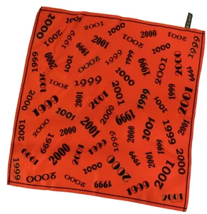 Vintage Echo Silk Scarf Square Y2K Womens 20x20 Millennium 90s 00s Graphic - Picture 1 of 10