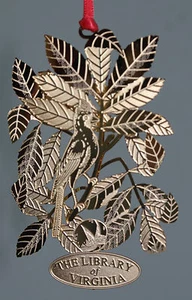 The Library of Virginia Mark Catesby 'The Red Bird' Brass Christmas Ornament - Picture 1 of 1