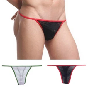 Slip bikini uomo vita bassa perizoma perizoma rigonfiamento marsupio mutandine intimo - Foto 1 di 14