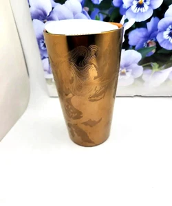 Starbucks Ceramic Tumbler Gold Mermaid  Travel Cup 12 Oz New - Picture 1 of 6