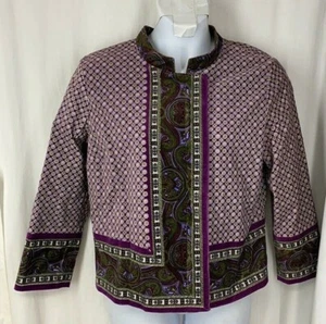 Isaac Mizrahi XL Velvet Paisley Detail Blazer Jacket Hidden Buttons Target - Picture 1 of 8