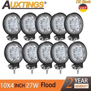 10pcs 27W LED work Flood Round Light Bar 12V 24V Off road Truck 4x4 Boat lamp - Foto 1 di 11