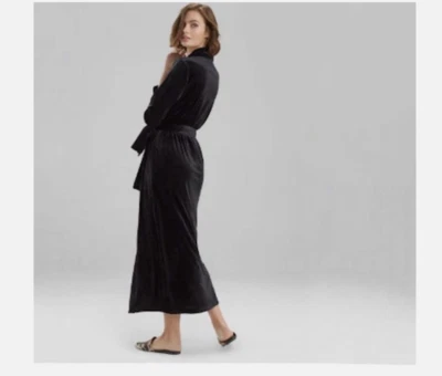 Bata de terciopelo negra Natori Natalie talla XL nueva con etiquetas precio de venta sugerido por el fabricante 125 USD Foto 1 de 4