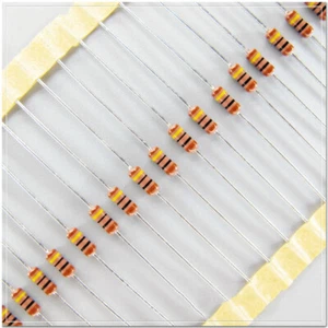 VISHAY DALE CCF55 series 140R/0.25W-0.5W 1% axial metal film color ring resistor - Picture 1 of 3