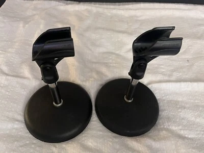 Cast Iron Desk Microphone Mic Stand with Mic Clip (Set Of 2) Only One Is Atlas. - Image 1 of 2