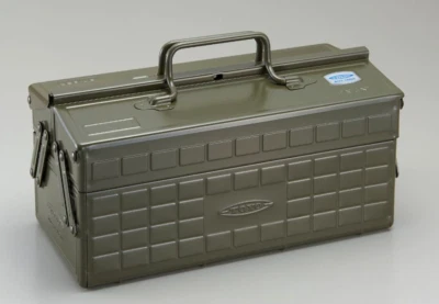 TOYO STEEL 2 tier Tool Box ST-350 MossGreen Door Openable Storage Case Japan F/S - Image 1 of 4