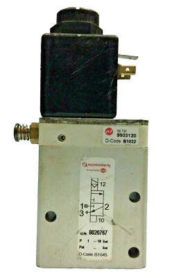 NORGREN 8020767 Válvula direccional de 3/2 vías G1/4 24VDC botón pulsador anulación manual Foto 1 de 3