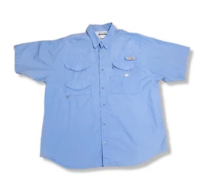 Camisa de pesca Columbia de manga corta para hombre color liso azul talla XL - Imagen 1 de 9
