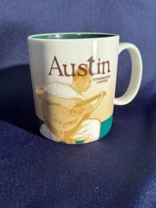 Guitarra AUSTIN Starbucks Coffee 2011 taza global icon 16 oz cerámica taza ciudad Texas - Imagen 1 de 3