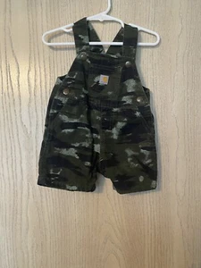 Carhartt Boys Overall Short Pants Size 12m Green  - Picture 1 of 3