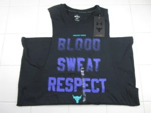 Under Armour Project Rock Blood Sweat Respect Black Muscle Tank Men's Medium - Picture 1 of 4