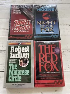 Spy & Thriller Audiobook Cassette Lot – 4 Sealed Titles - Picture 1 of 10