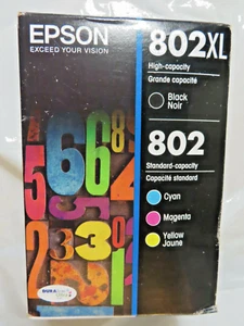 EPSON 802XL SCHWARZ 802 CYAN MAGENTA GELB TINTENPATRONEN ORIGINAL - Bild 1 von 4