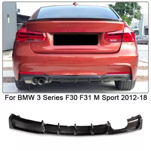 For BMW 3 Series F30 F31 M Sport 2012-2018 REAL CARBON Rear Bumper Diffuser Lip - Picture 1 of 12
