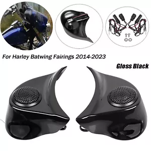Gloss Black Pods W/ Tweeter For Harley Street Glide FLHX Special FLHXS 2014-2023 - Picture 1 of 17