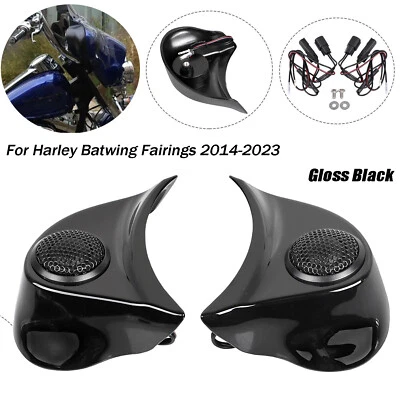 Gloss Black Pods W/ Tweeter For Harley Street Glide FLHX Special FLHXS 2014-2023 - Image 1 of 4