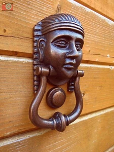 STUNNING DOOR KNOCKER WITH STRIKER Cast Copper, Vintage Antique Style, Pharoah - Picture 1 of 11