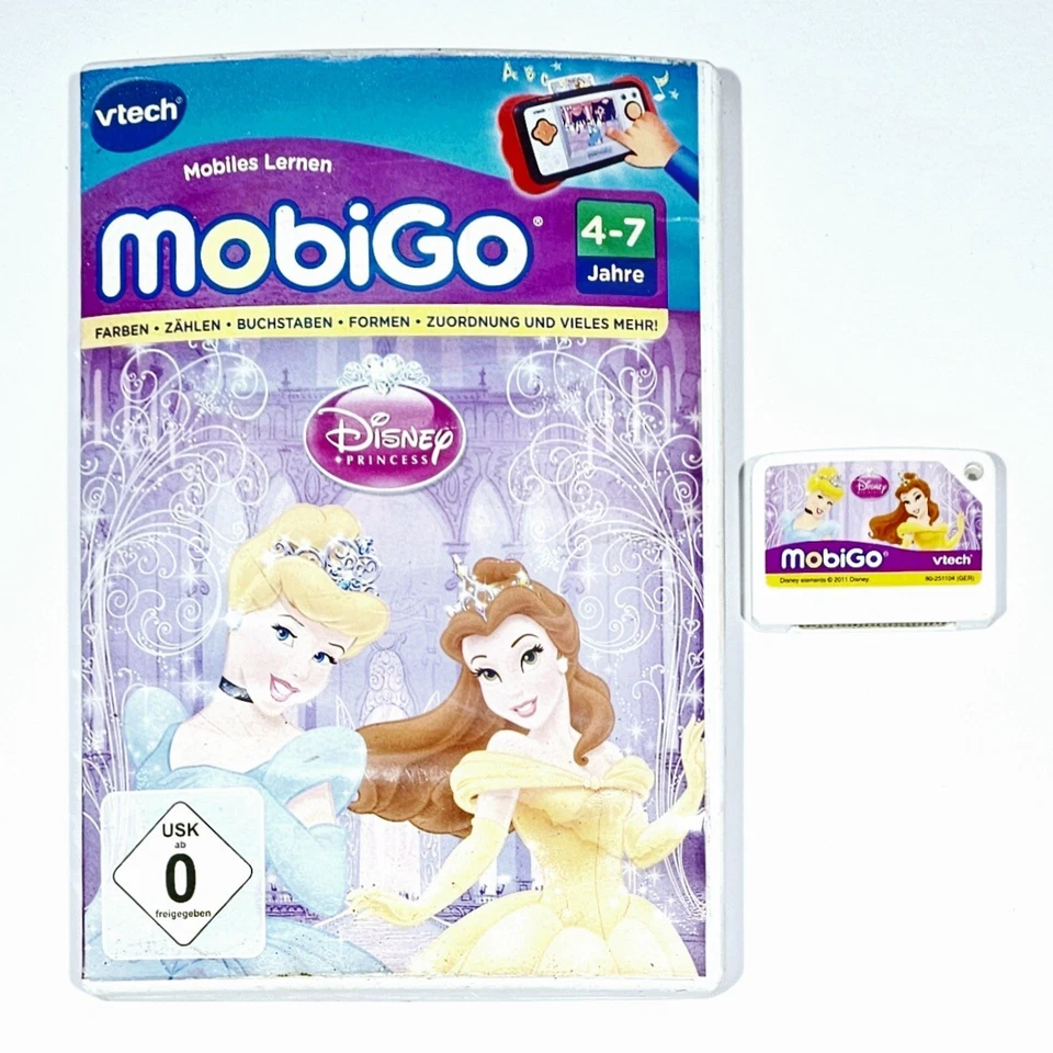 vtech Mobigo Lernspiel DISNEY PRINZESSINEN dt. Lesen Zählen Farben Merkfähigkeit - Bild 1 von 2