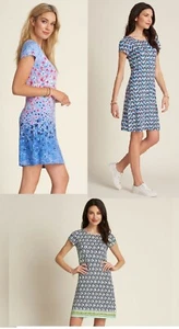 Hatley Kleid BLAU ORANGE Grün Blumen geblümt geometrisch Nellie Dress - Picture 1 of 7