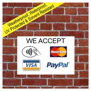 We accept credit cards sign Contactless Mastercard Visa PayPal Payment card 9686 - Picture 1 of 2