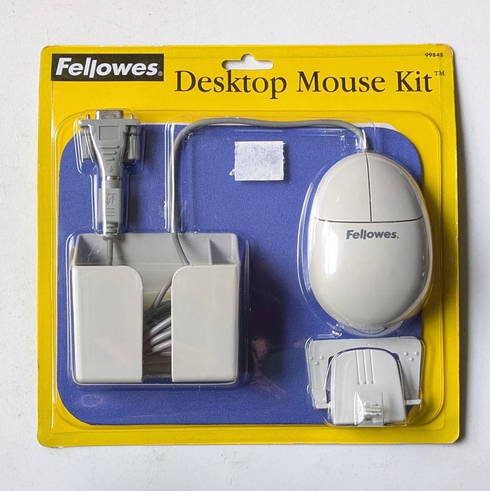 vtg Fellowes Desktop Computer Mouse Kit #99848 Serial PS/2 Windows 3.1 95 98 NT - Image 1 of 2