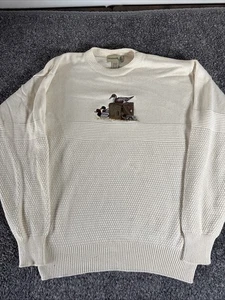 Vintage Fieldmaster Opa Strick Pullover M Rundhals bestickt Ente 90er USA - Bild 1 von 6