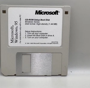 Microsoft Windows 95 CD-ROM Setup Series Boot Disk 3.5 Floppy Untested - Picture 1 of 1