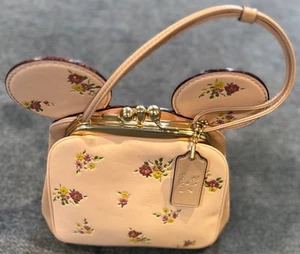 COACH Disney X Kisslock Bag Pink Minnie Ears Limited Edition 29351 - Picture 1 of 6