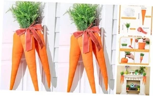 6 Pcs Easter Artificial Carrots Decor Unfinished Large Fabric Fake Carrot Set - Picture 1 of 7