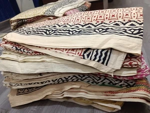 Indischer Großhandel Posten Hand Blockdruck Schal Sarong Frauen Strand Überwurf Tücher - Bild 1 von 10