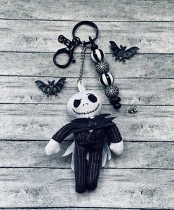 Halloween Skelett Spuk Schreck Angst Plüsch Schlüsselanhänger Taschenclip - Bild 1 von 4