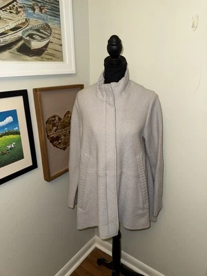 Chaqueta Suéter 100% Lana Stella Carakasi Para Mujer Gris Medio Lagenlook Cremallera Completa Foto 1 de 4