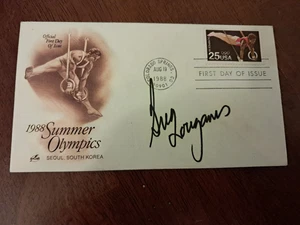 GREG LOUGANIS SIGNED ENVELOPE FIRST DAY ISSUE 25 CENTS 1988 SUMMER OLYMPICS - Picture 1 of 1