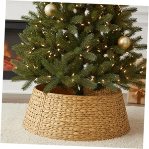 27" Weihnachtsbaum Kragen gewebtes Seegras - rustikale handgewebte Weihnachtsbaum Basis  - Bild 1 von 7