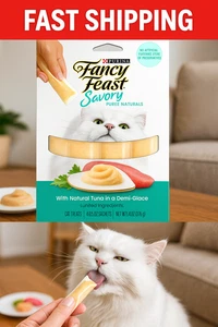 FANCY FEAST Purea Salata Naturale con Tonno Naturale 2 confezioni - 8 Tubetti - Foto 1 di 9